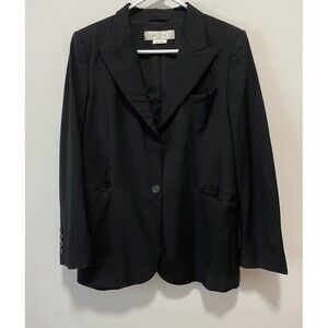 GUCCI SIGNATURE UNIFORM BLACK WOOL STRUCTURED JACKET BLAZER SIZE 44/8 Flaws